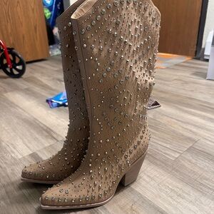 Studded Tan Western Boots
